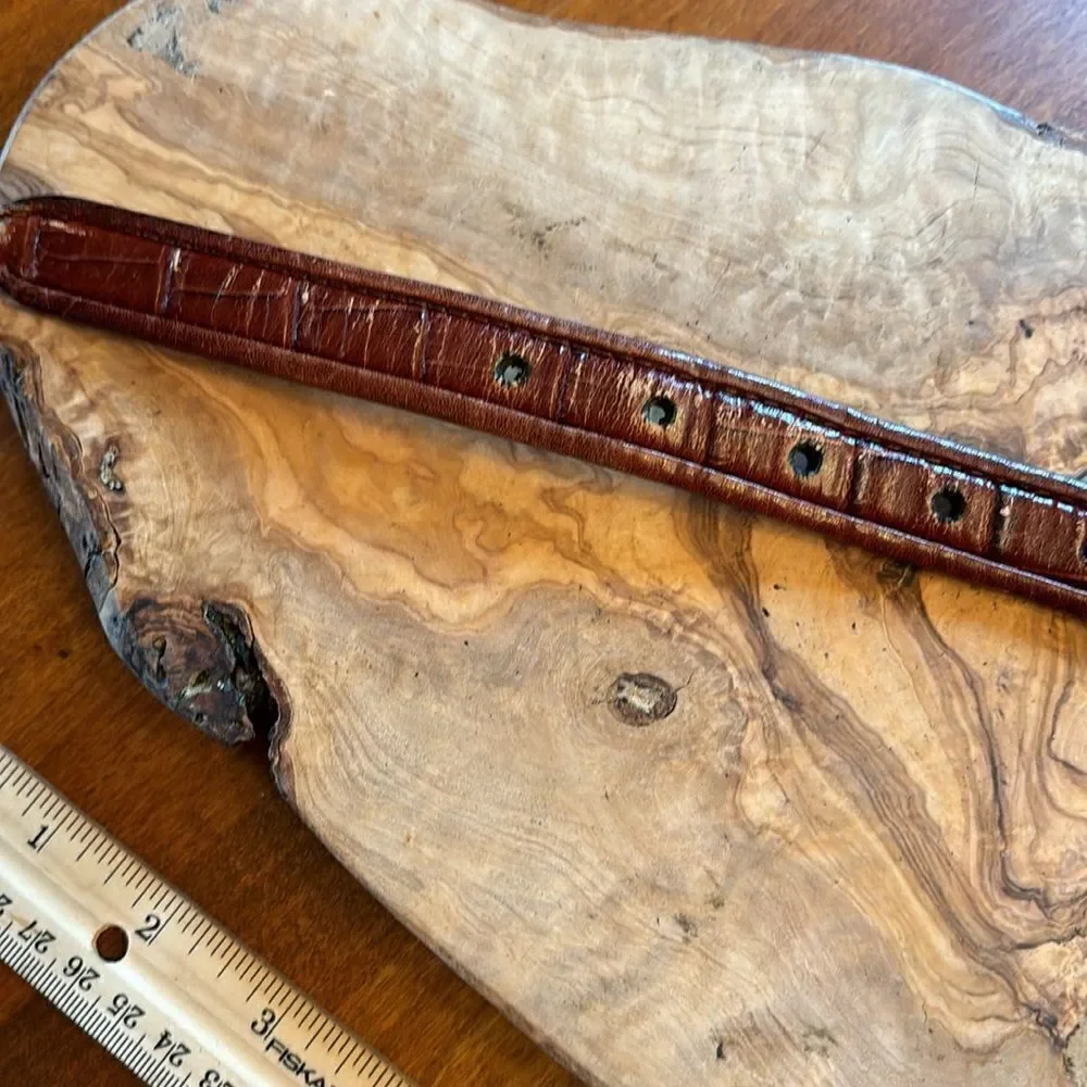 Vintage Brighton Embossed Crocodile Belt with Charm - ML